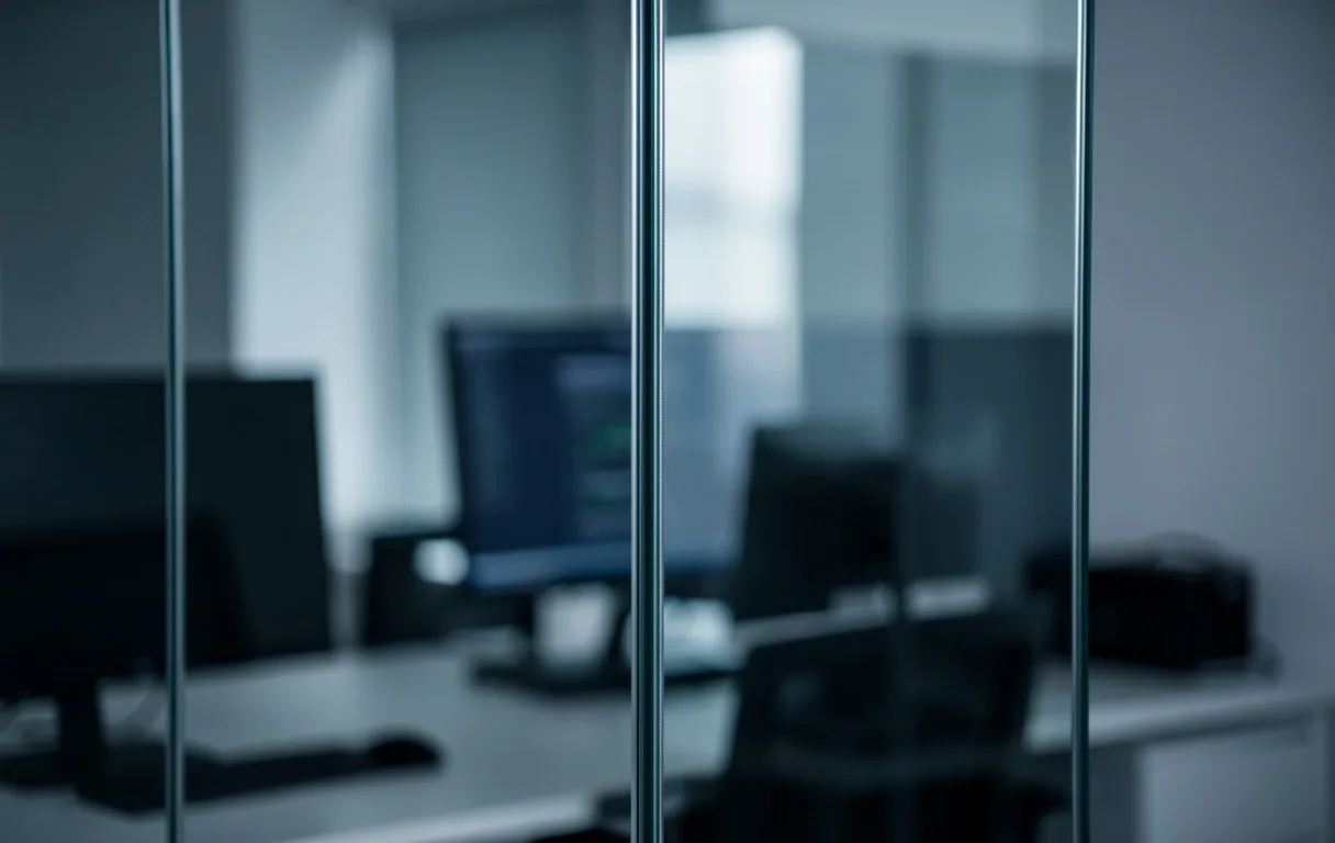 Entorno de trabajo digital con pantalla desenfocada